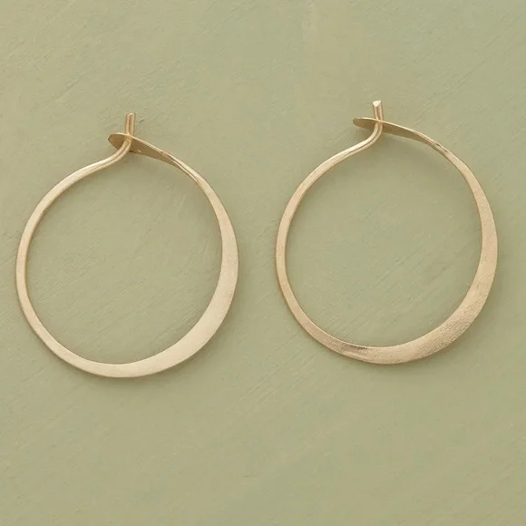 Hand Forged gold hoop earrings. New in box from Sundance. - Picture 1 of 1